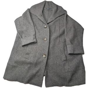 Jones New York Woman's 1x Wool Blend Coat‎ Grey